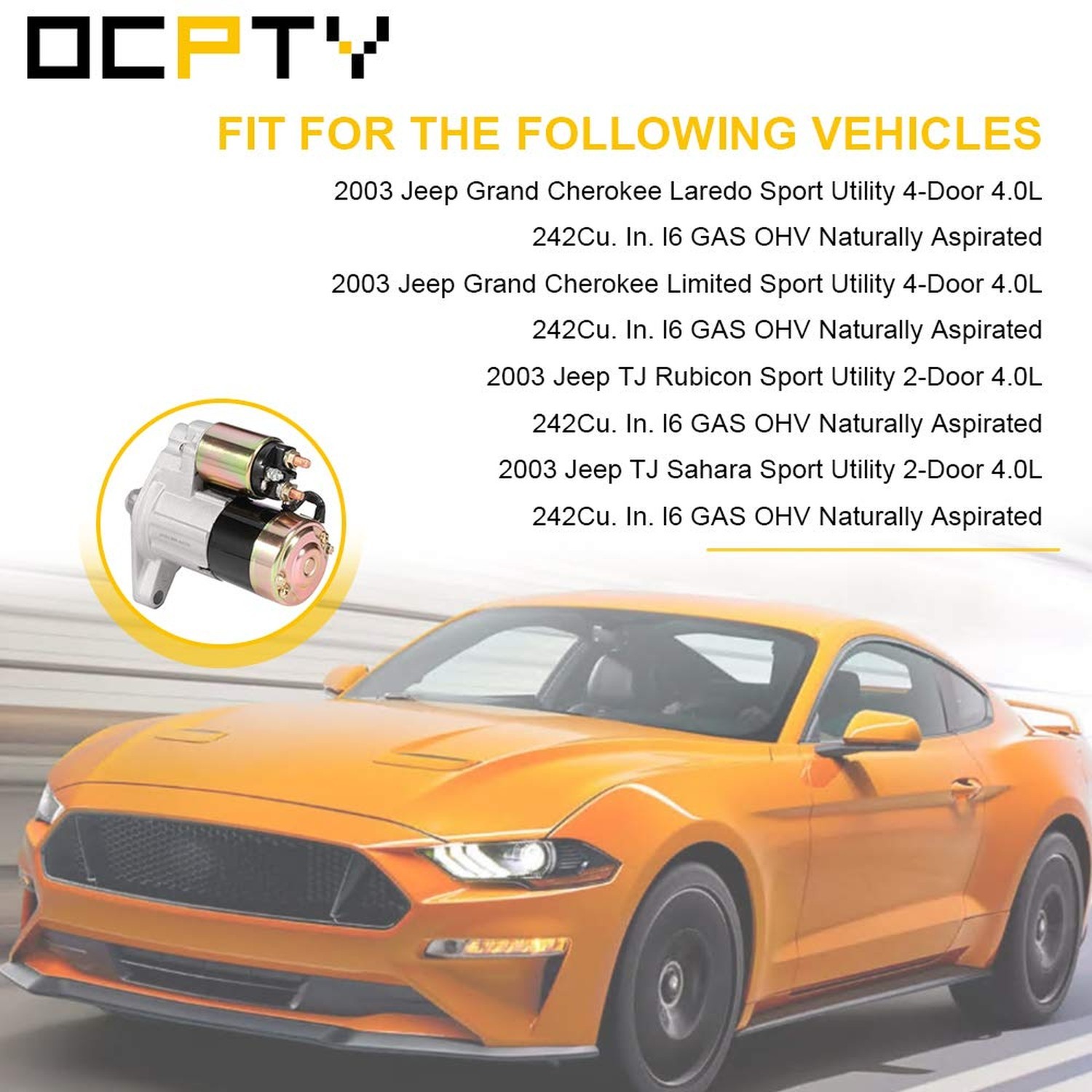 OCPTY Starter Fit for Grand for Cherokee 4.0L(242) L6 All 2003 2004 TJ Series…