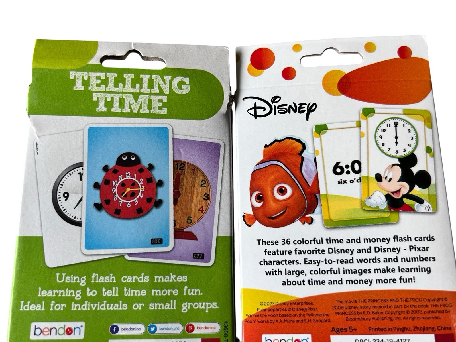 Disney Telling Time and Money Flash Cards Set