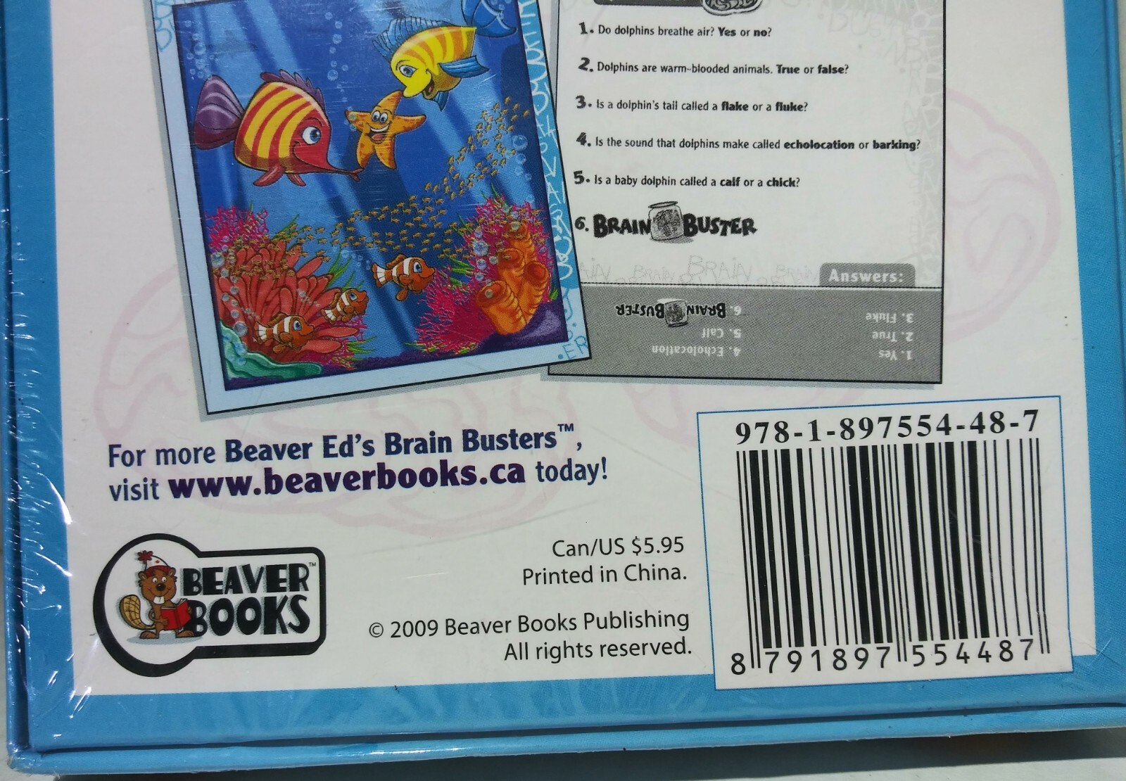 Beaver ED’s Brain Busters Ocean Life Card Game Educational Kid’s Ages 6 & up NEW