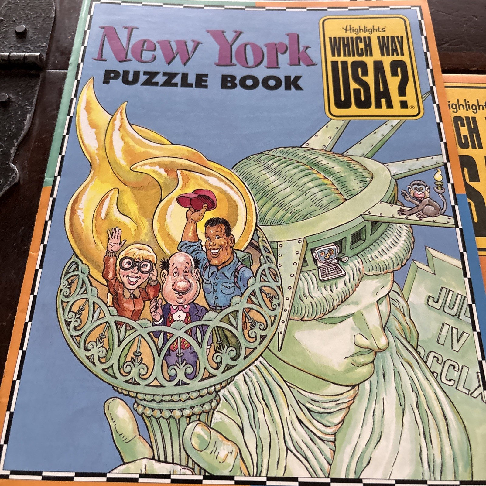 Vintage HIGHLIGHTS WHICH WAY USA? NEW YORK State Facts Puzzle Book & Map