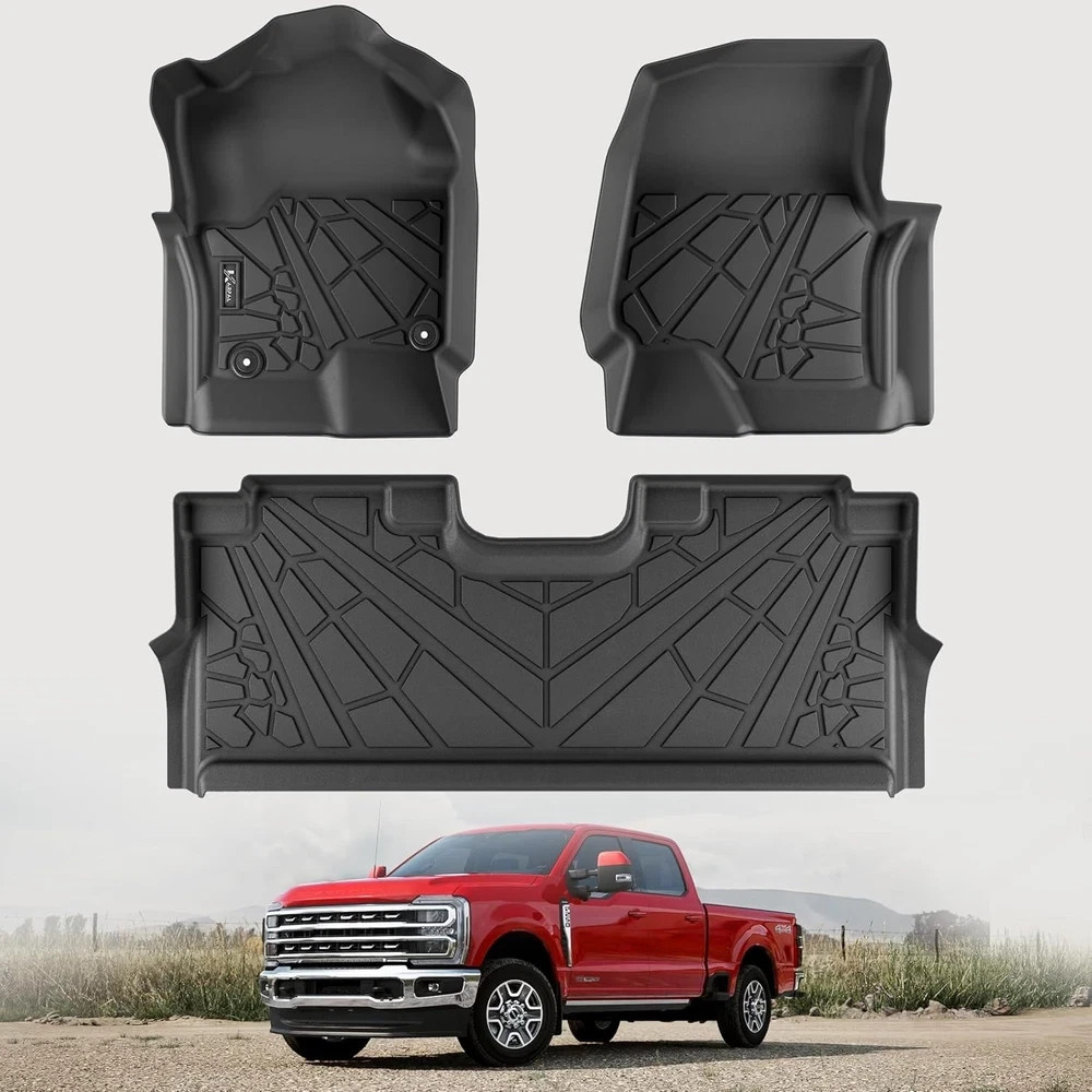 Floor Mats Fit 2017-2025 Ford F250/F350/F450 SuperDuty CrewCab (2nd Row with