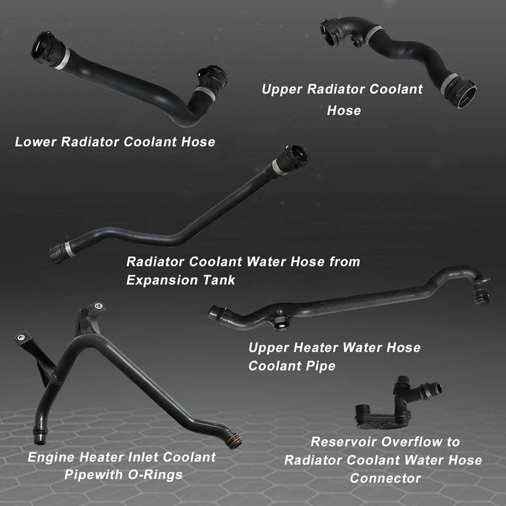 FZJDSD 7Pcs Set Expansion Tank Coolant Radiator Hose Kit Compatible with BMW
