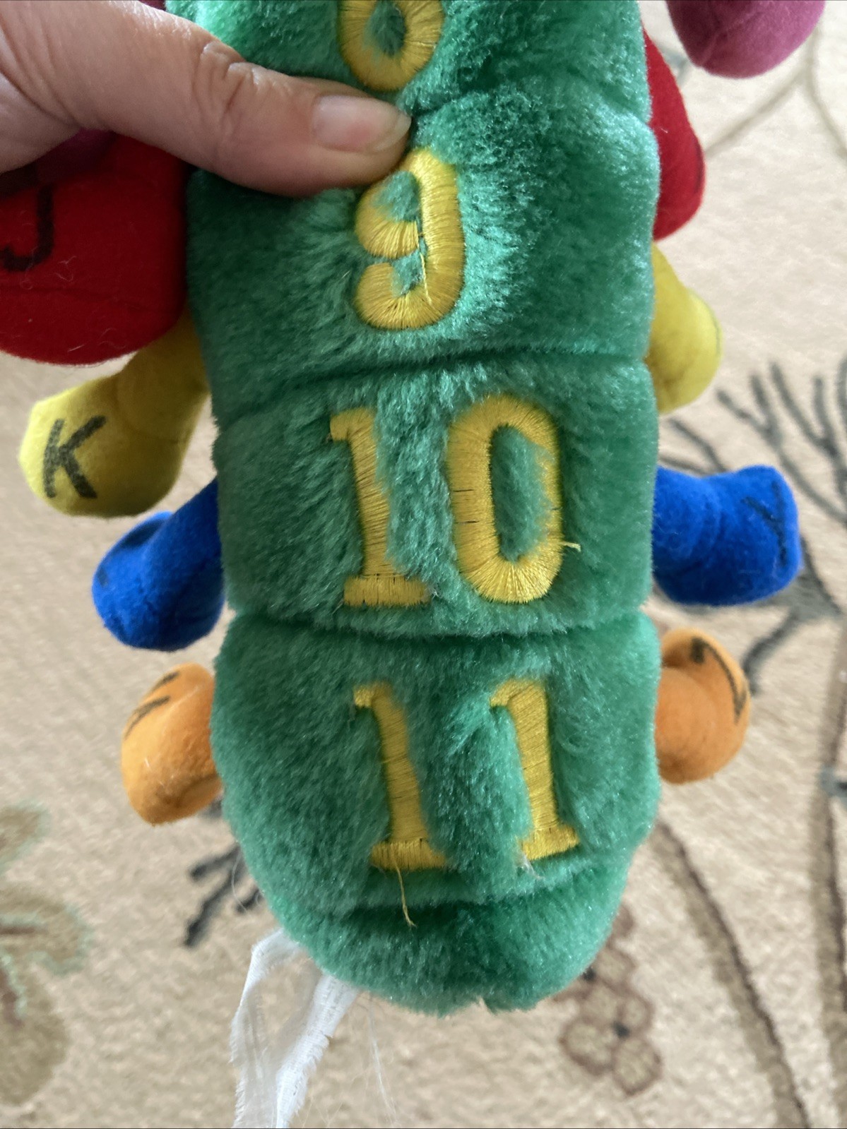 1980s Randtoy INCH WORM Caterpillar Centipede 24″ Plush Numbers Letters Vintage