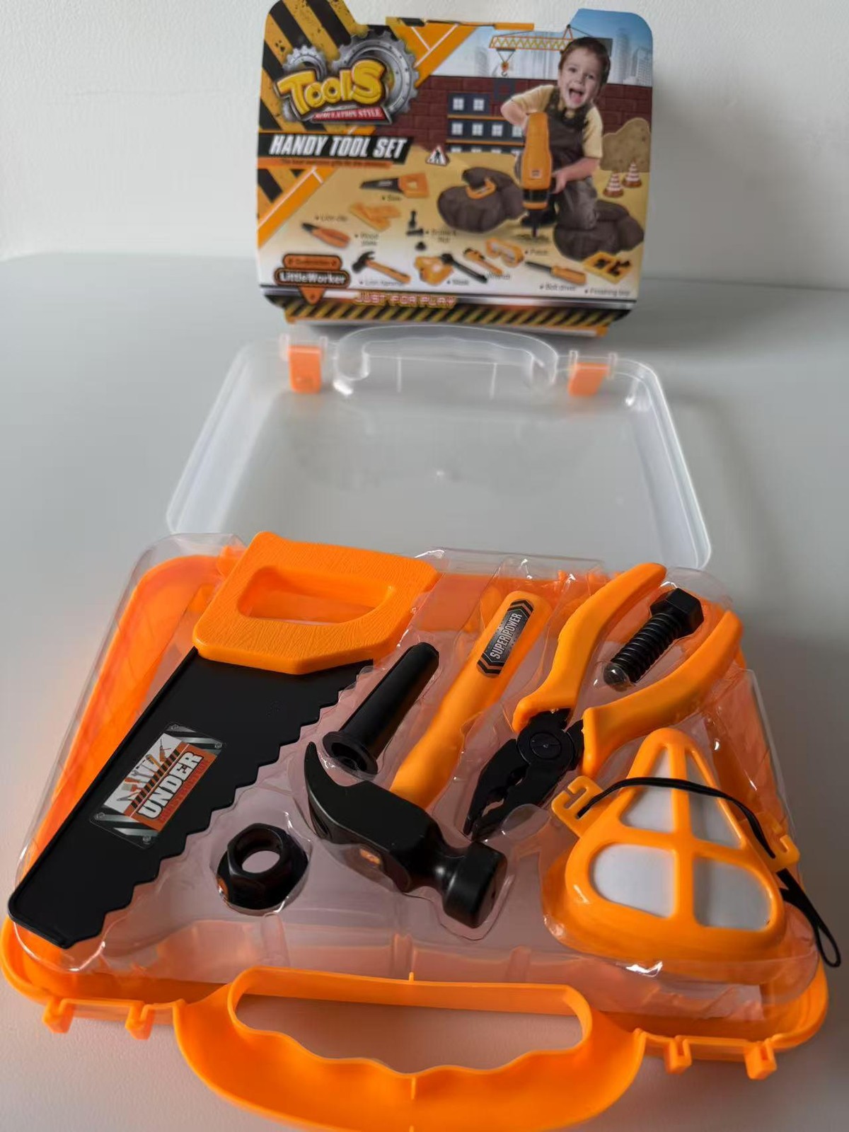 Kids Tool Set with Carry Case, Pretend Play Construction Tools for Boys & Girls