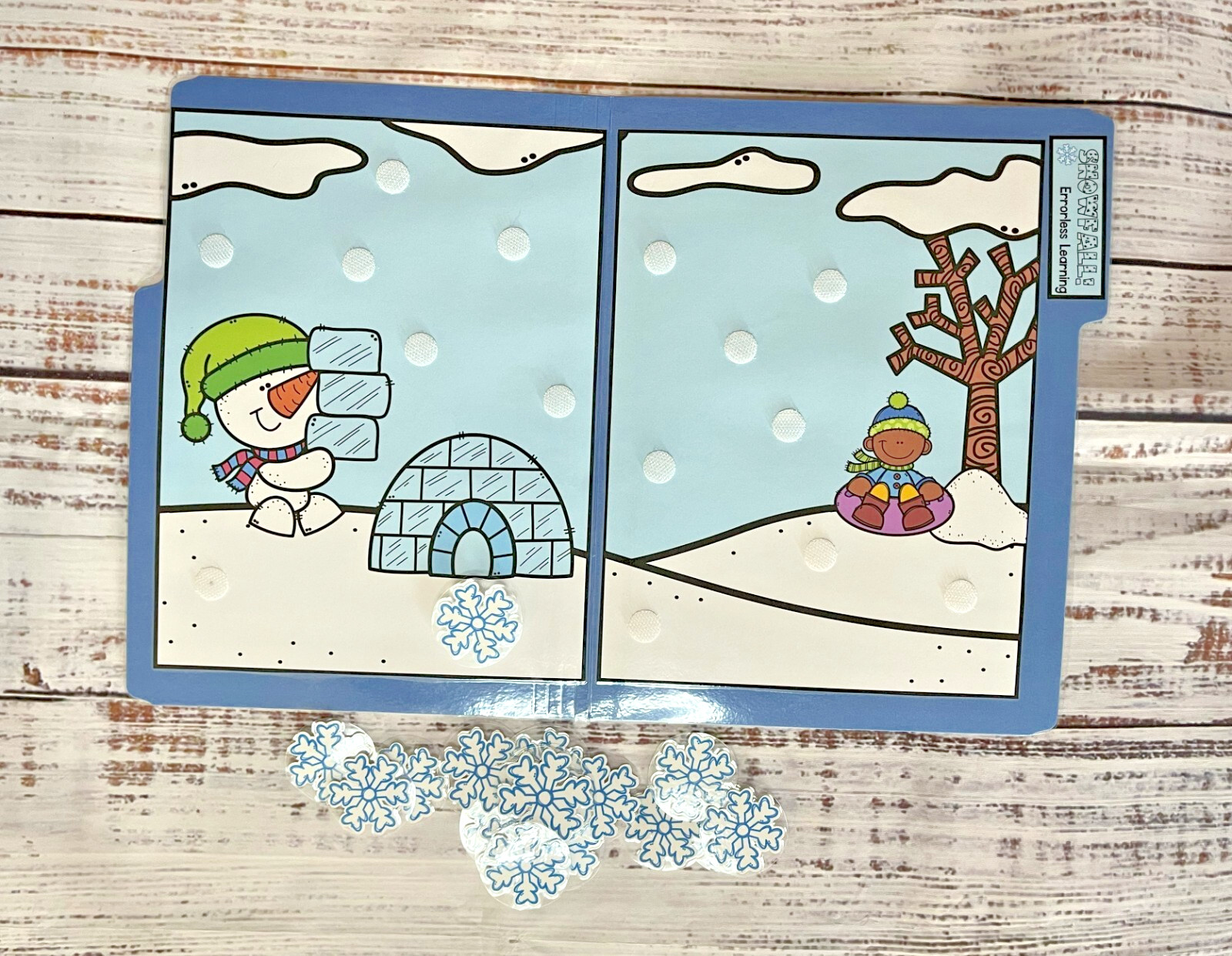 Snowfall Errorless File Folder Game Task Completion Activity Special Ed Autism