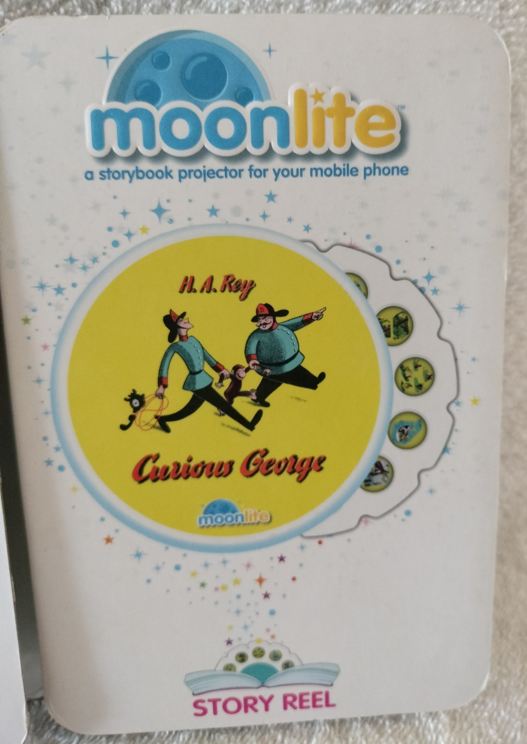 Moonlite Projector Story Reels Lot of 3 Unicorn, Wonders & Curious George