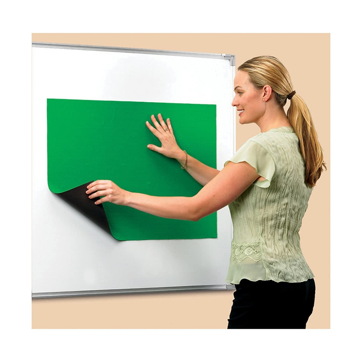 Magnetic Flannel Board 20 X 27 Inches Green For Classroom Learning Fun