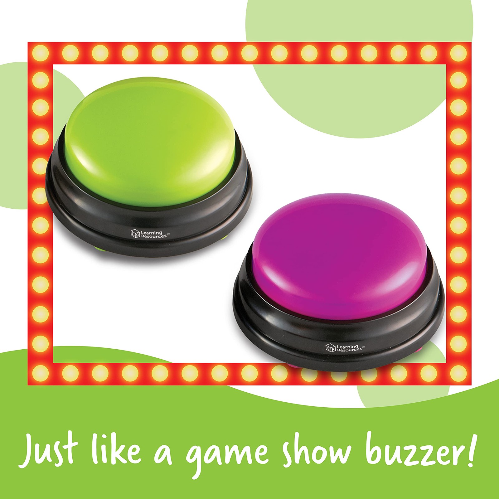 Learning Resources Answer Buzzers, Set of 4 Assorted Colored Buzzers, Ages 3+,