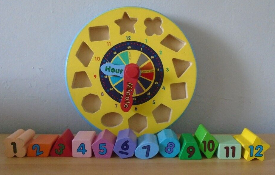 Melissa & Doug Learning Wood Shape Sorting Clock