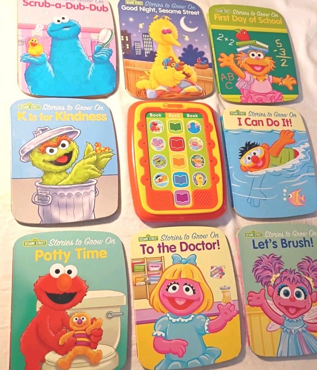 Me Reader Jr SESAME STREET 8 Sound BOOKS & PLAYER “Stories To Grow On”