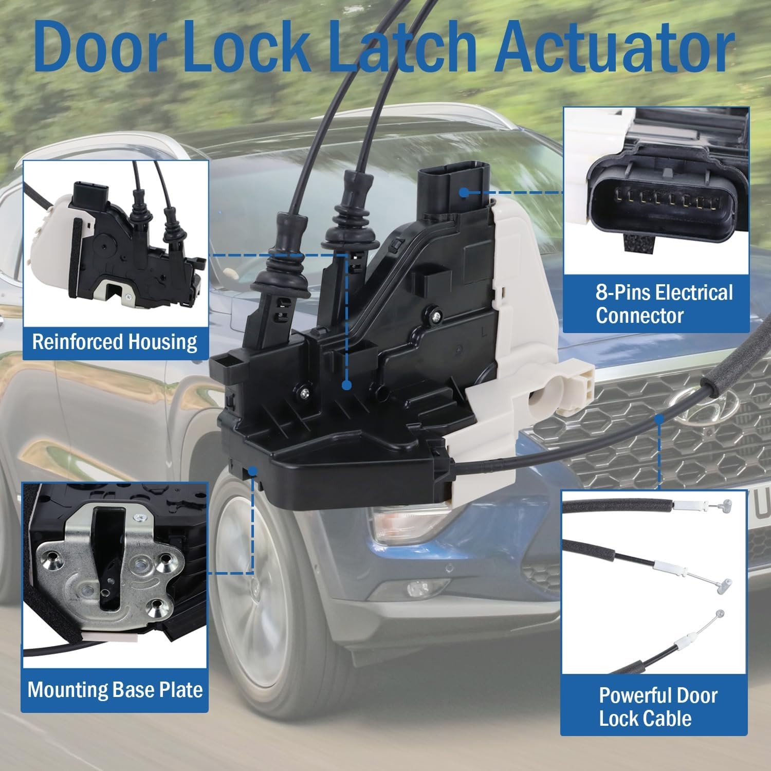 Front Left Driver Side Door Lock Latch Actuator Assembly for Hyundai Santa Fe