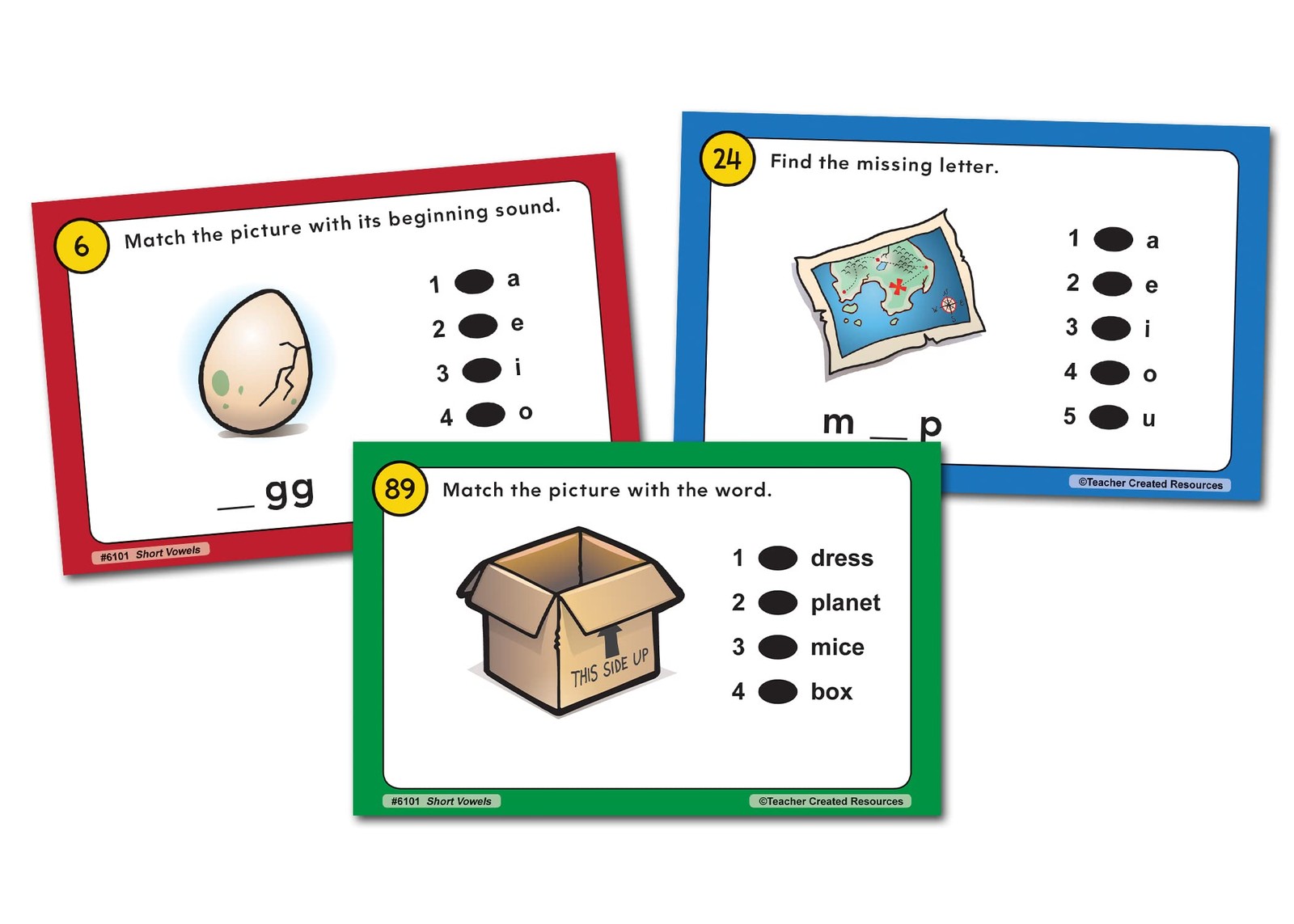 Multicolor Flash Cards Set 53 Double Sided for Reading Skills with Power Pen Use