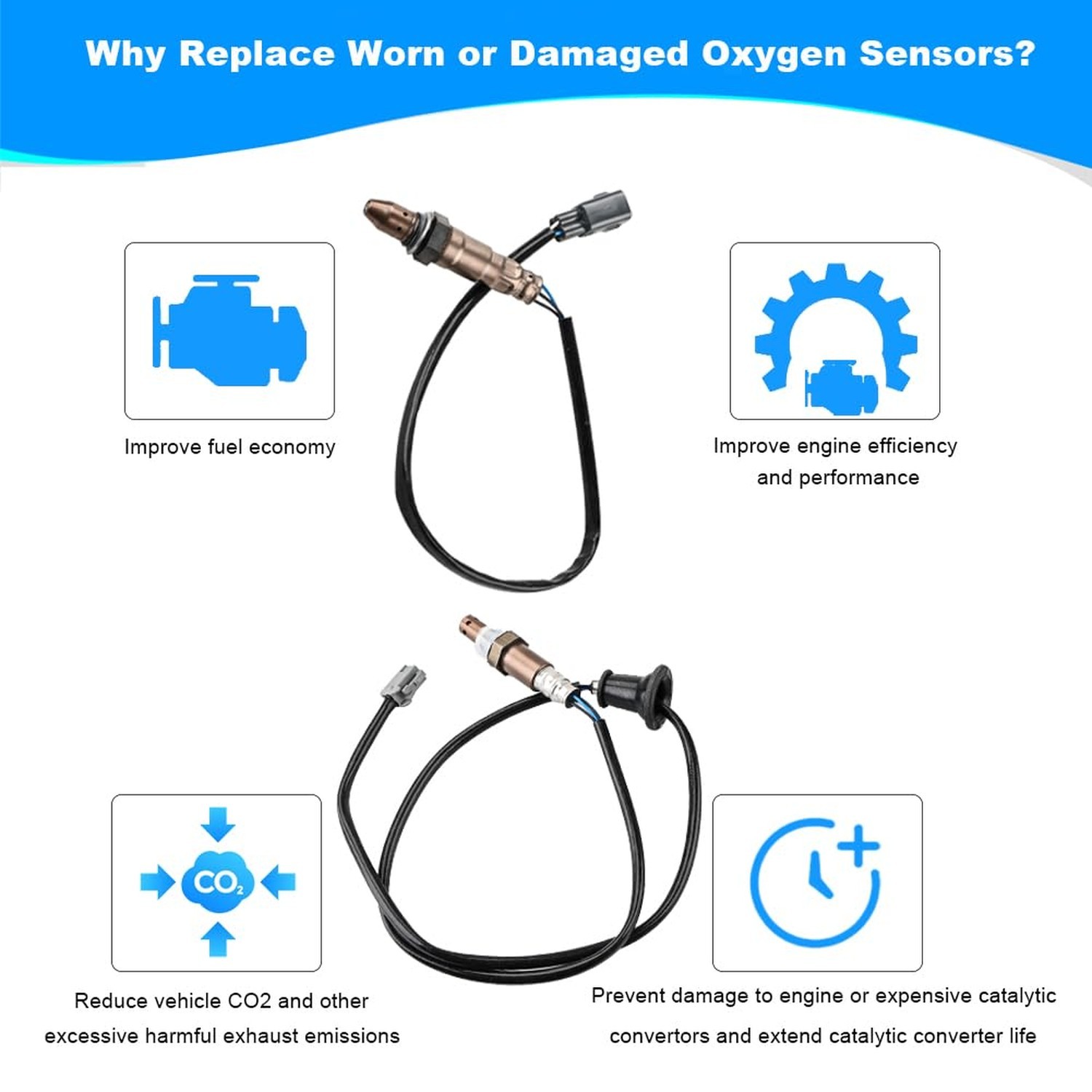 JDMON 2PCS O2 Oxygen Sensor Upstream & Downstream Replacement for Toyota Coro…