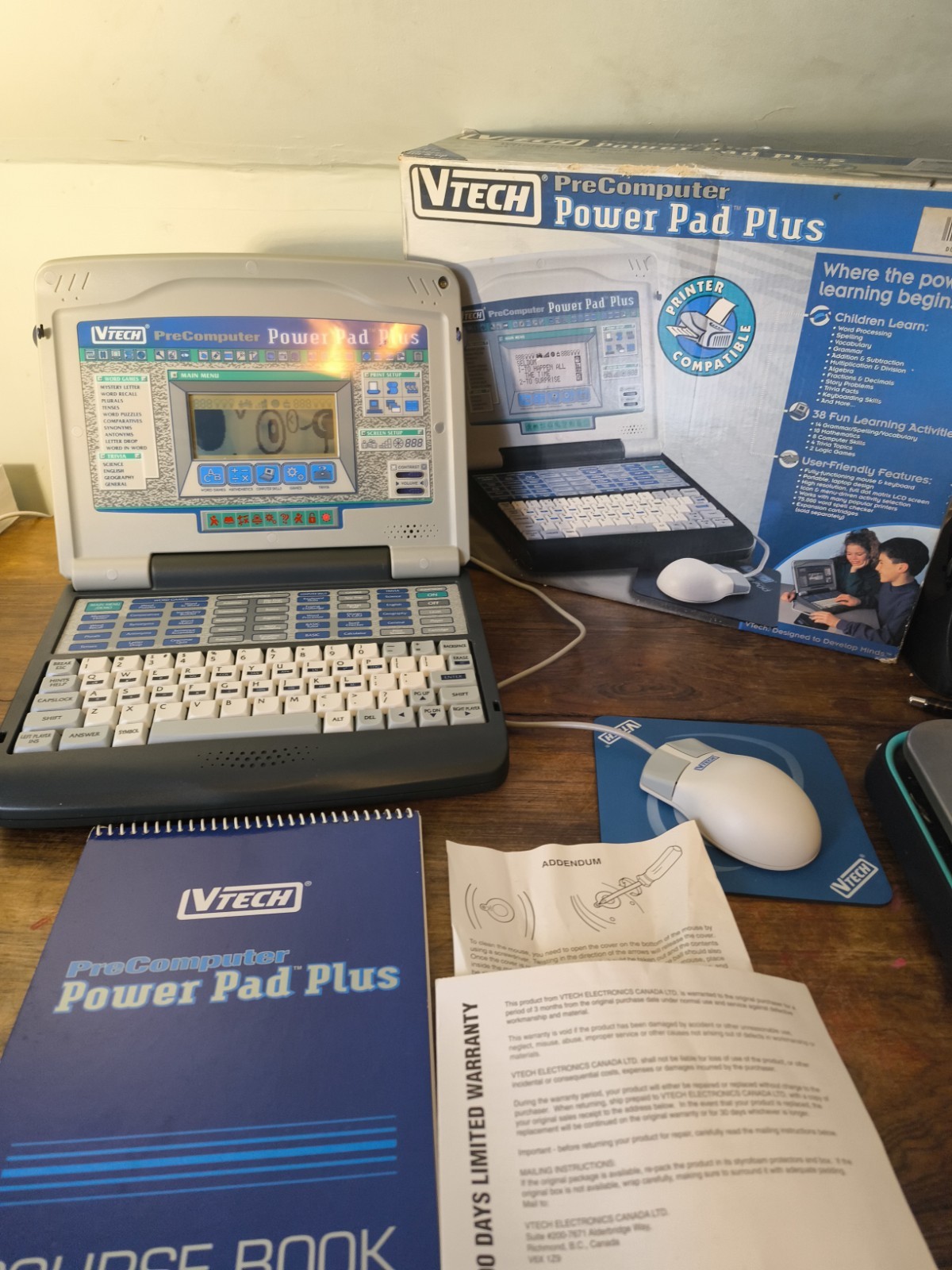 VTech Pre-Computer Power Pad Pro Vintage Educational Laptop Toy Tested w Box