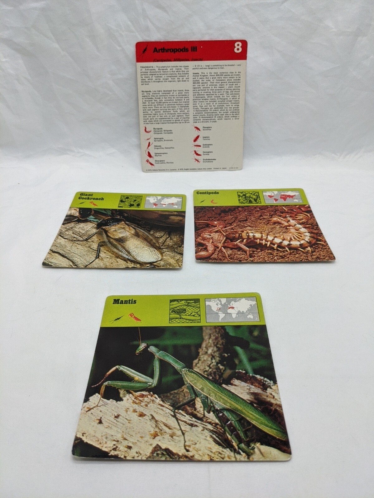 Lot Of (3) 1975 Rencontre Arthropods III Education Cards