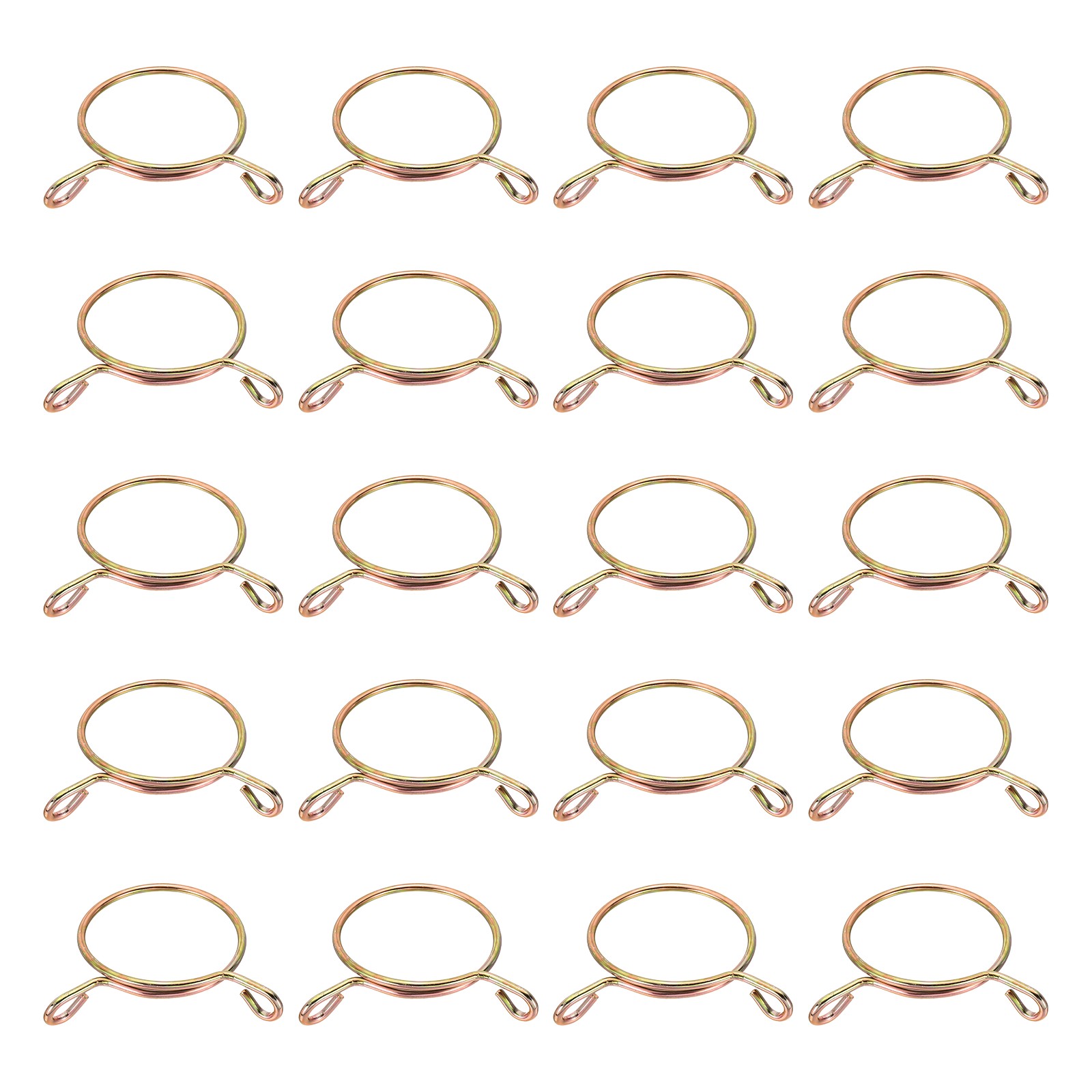 20Pcs 50mm ID 57mm OD Fuel Line Hose Clips Spring Clips Clamps Gold