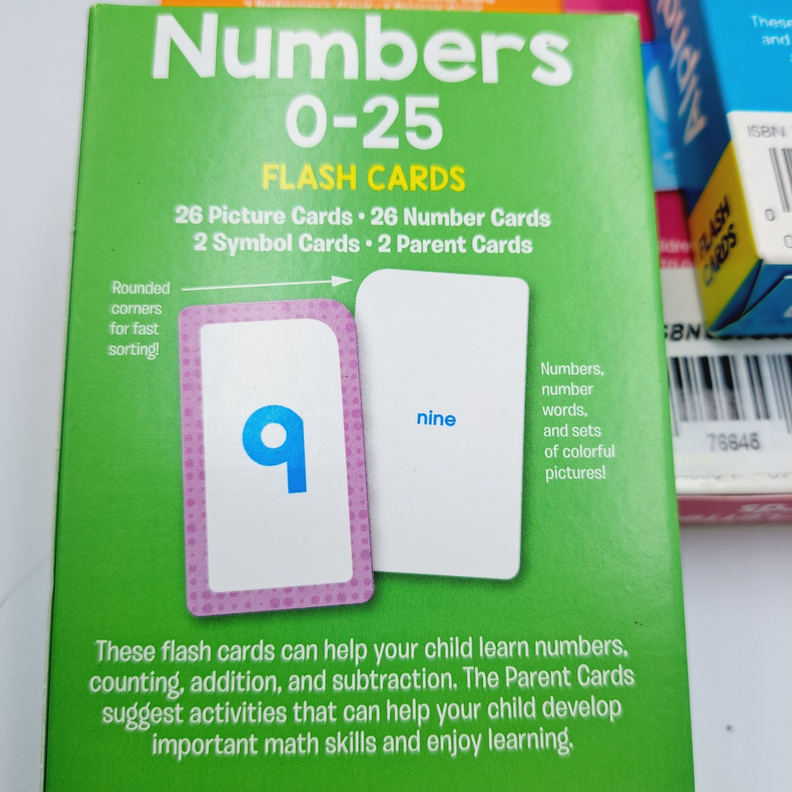 4 Packs of Learning Flash Cards School Zone Numbers, Words & Alphabet Age 3 & Up