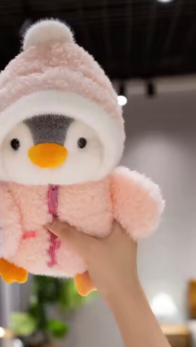 NEW Cute Penguin Plush Stuffed Animal With Pink Outfit Plushie for Women
