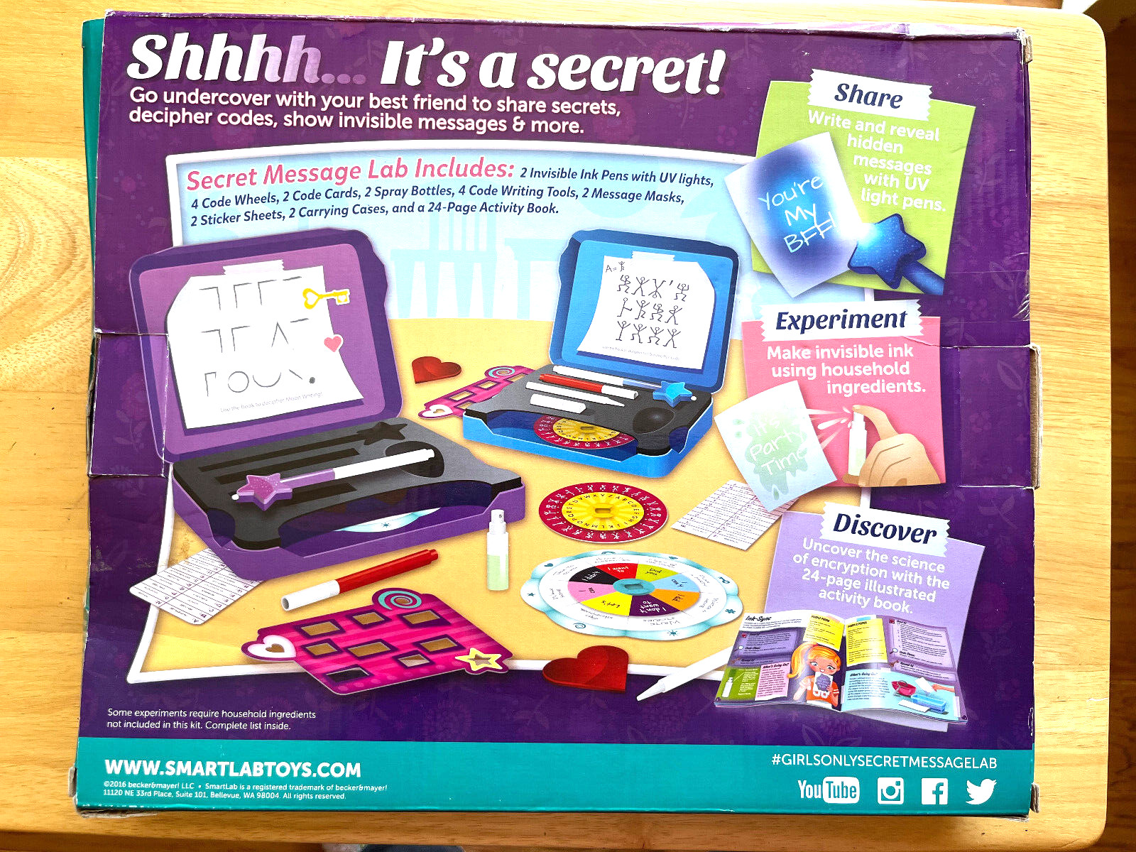 SMART LAB GIRLS ONLY SECRET MESSAGE LAB 2 KITS INCLUDED NEW SEALED STEM TOY