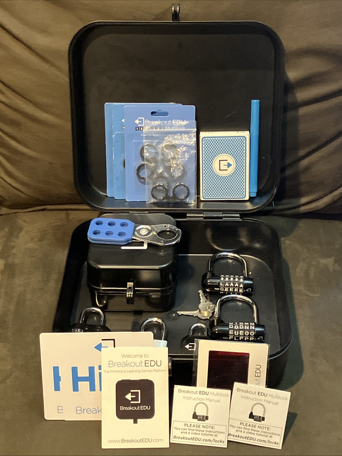 Breakout EDU Kit Learning Game – Locks, Multilocks, USB, Cards, Keys, More!