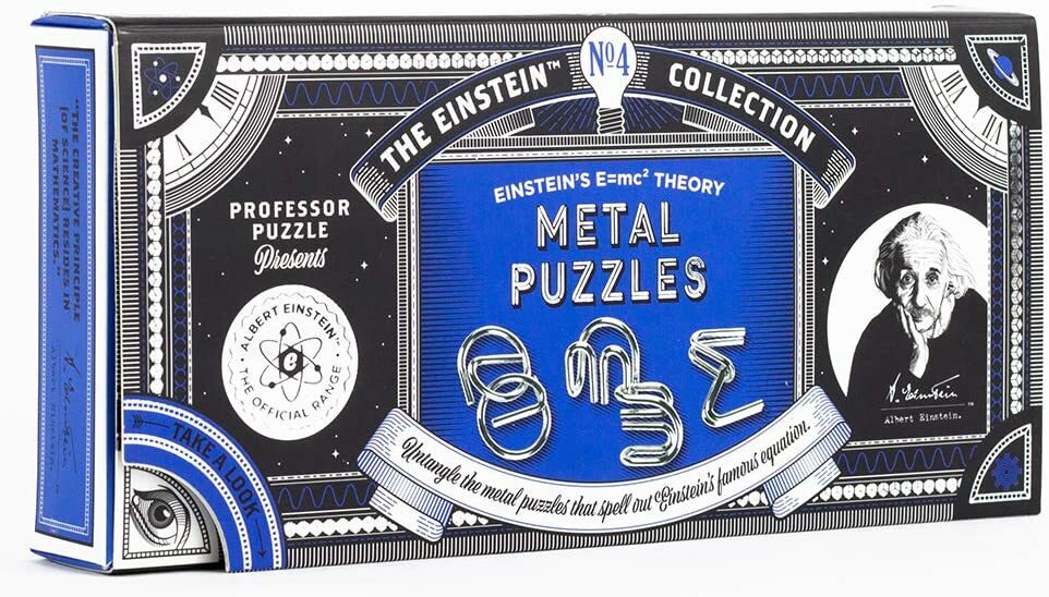 NEW Professor Puzzle Einstein’s e=mc2 Metal 3D Interlocking Brain Teaser Puzzle