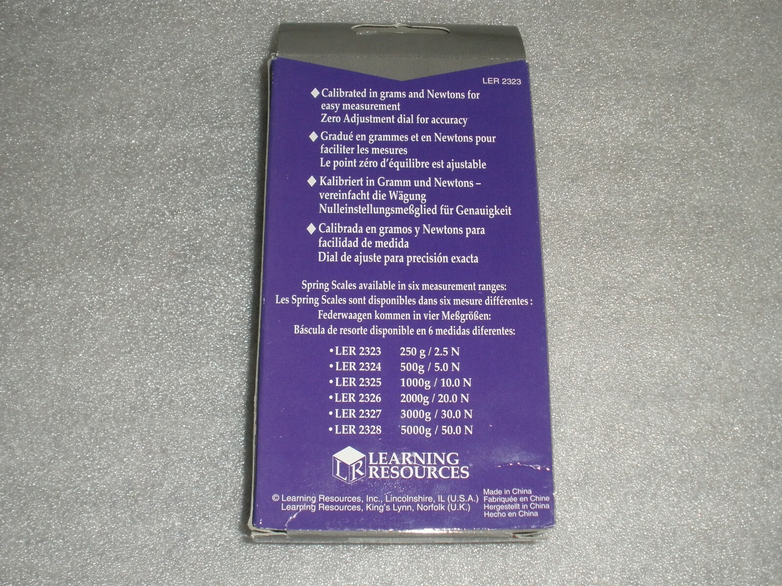 LEARNING RESOURCES SPRING SCALE LER 2323, 250g / 2.5N, NEW