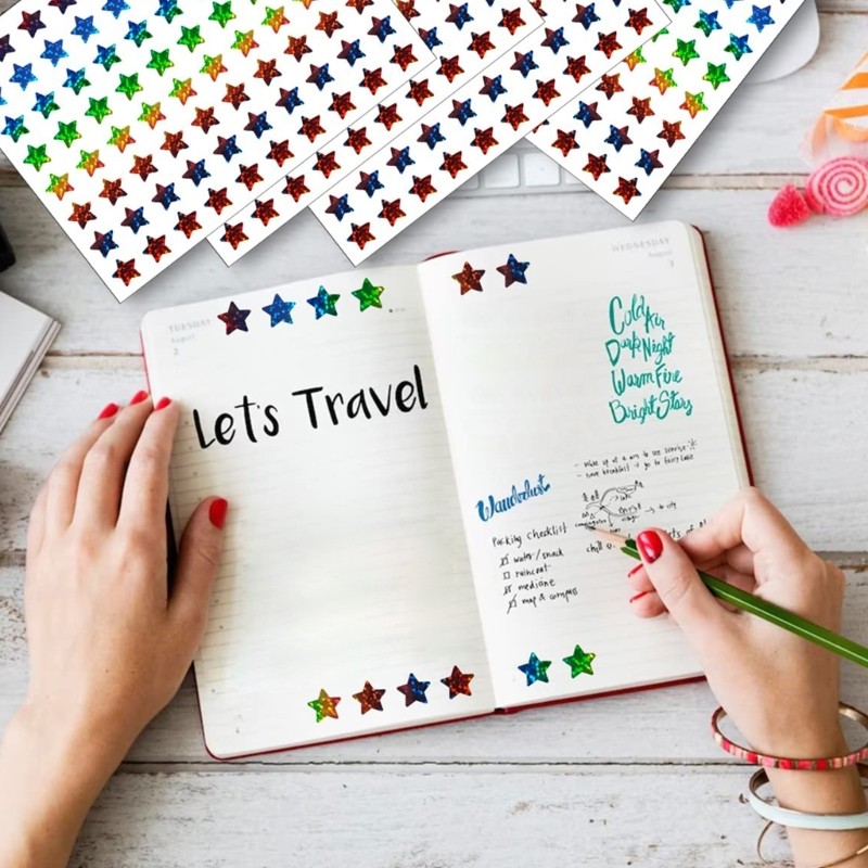 Glittering Star Sticker for Scrapbooking Journal Album Classroom Behavior Chart