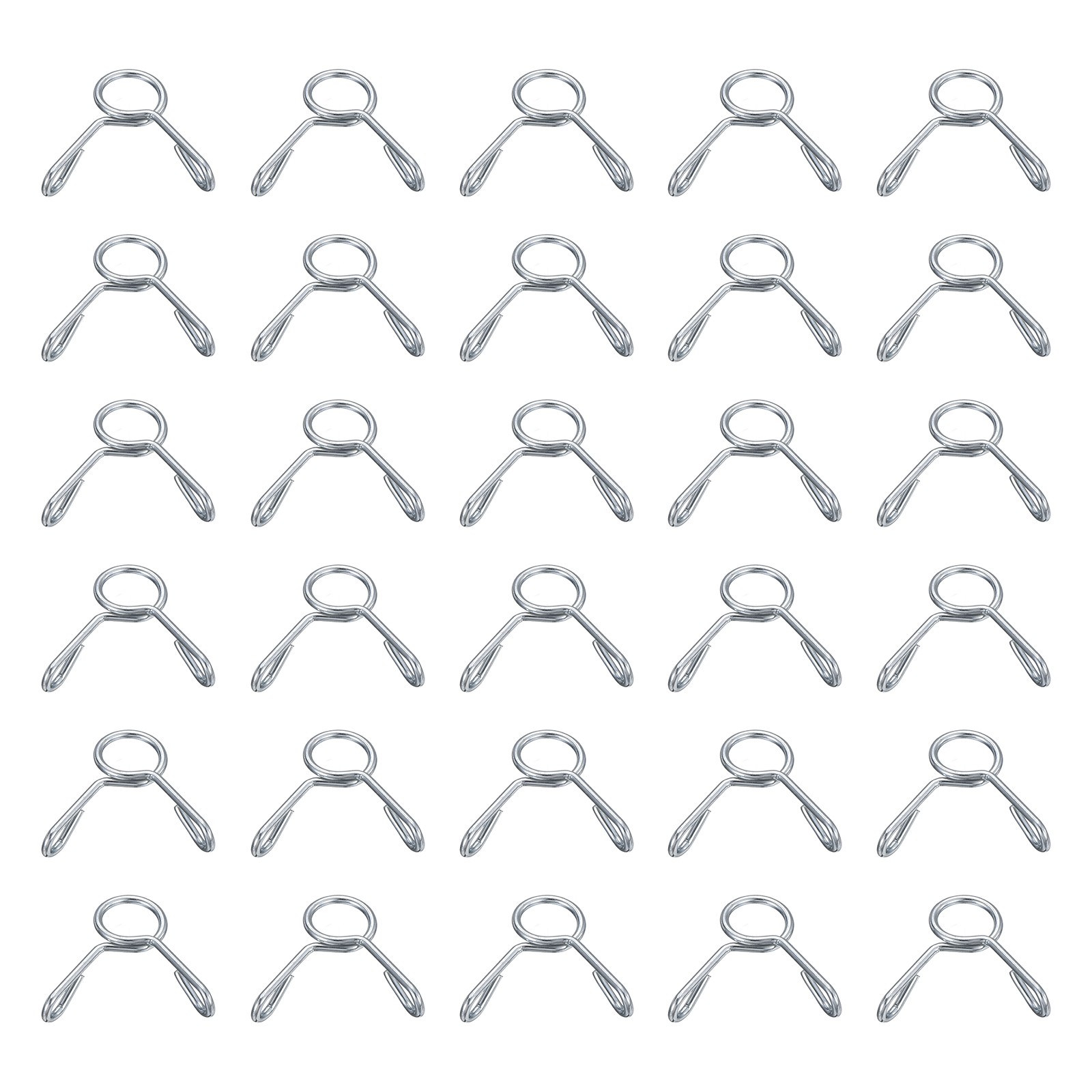 30Pcs 5mm ID 5mm Clamp Dia. Fuel Line Hose Clips Spring Clips Clamps, Blue White