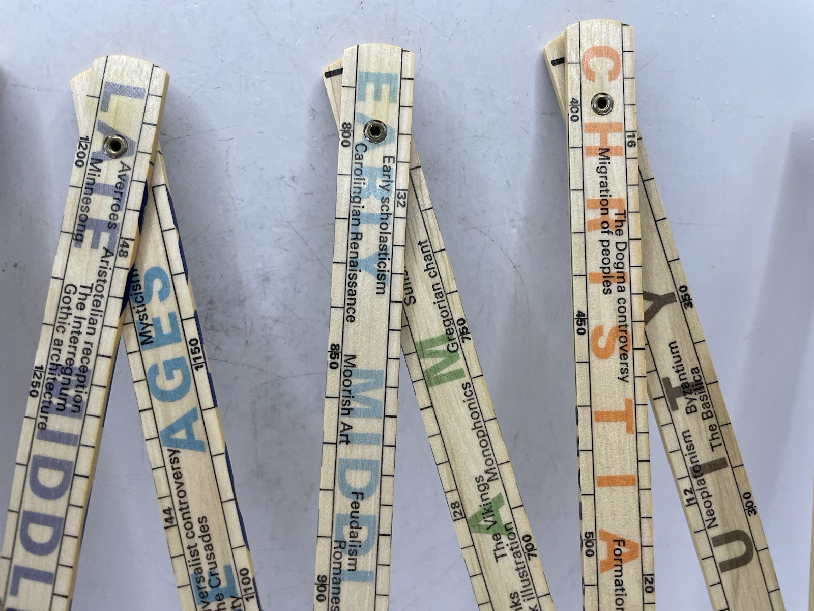 2000 Years by the Meter History Folding Ruler MeterMorphosen Teaching Tool Wood