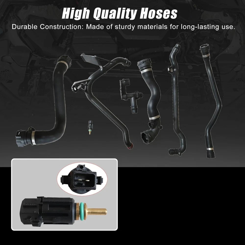 FZJDSD 7Pcs Set Expansion Tank Coolant Radiator Hose Kit Compatible with BMW