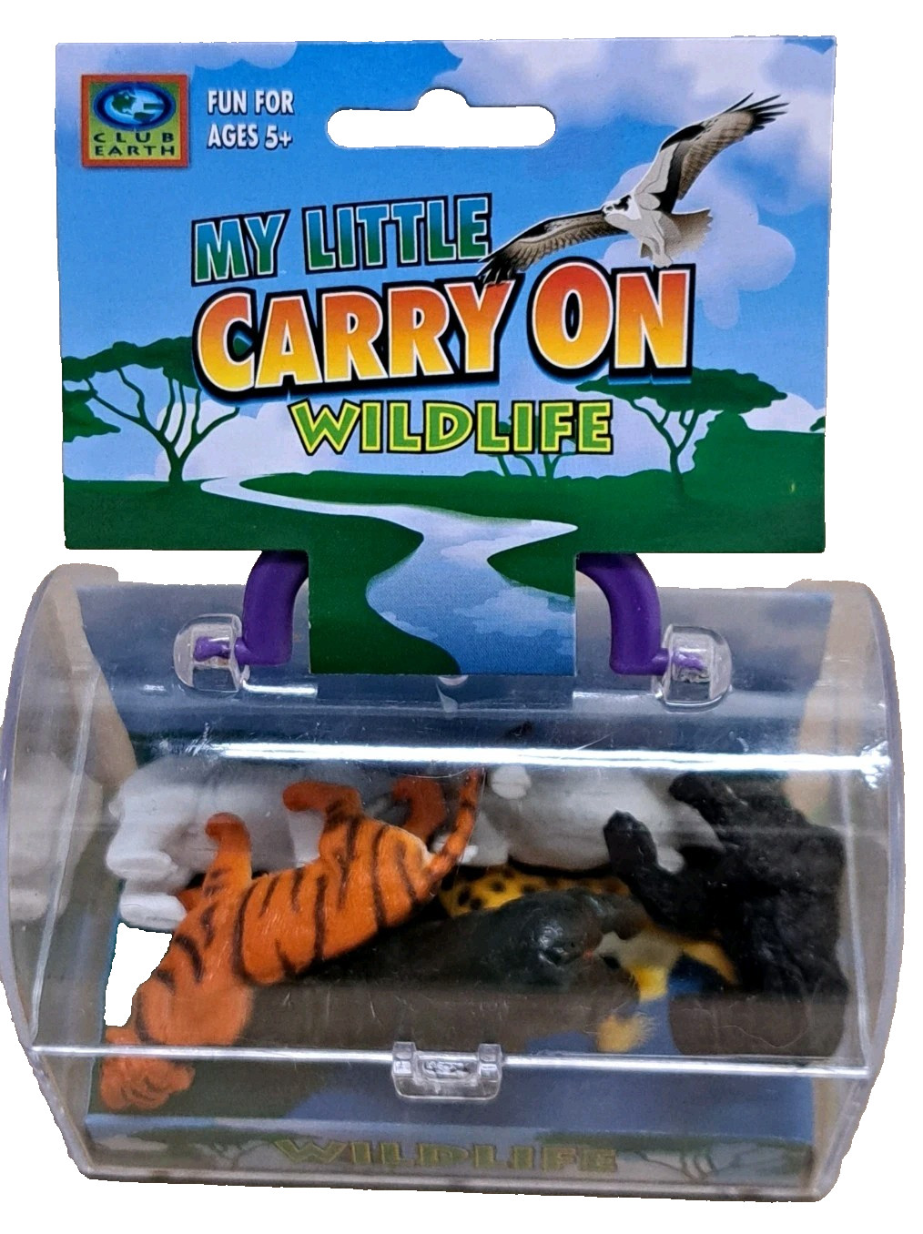 My Little Carry On Wildlife Travel Case Jungle Zoo Animals Toys Figurine Tiger