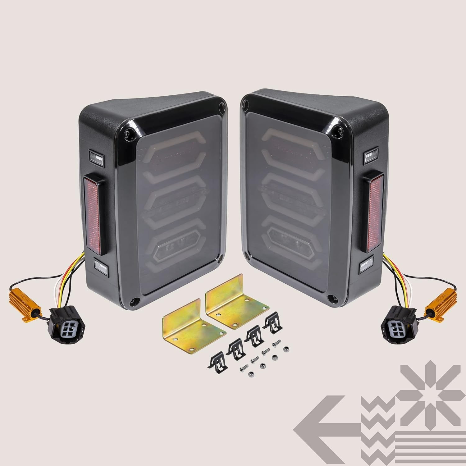 Tail Light for Jeep Wrangler [Hexagon Design] [Smoke Lens]Plug n Play 2007-2018