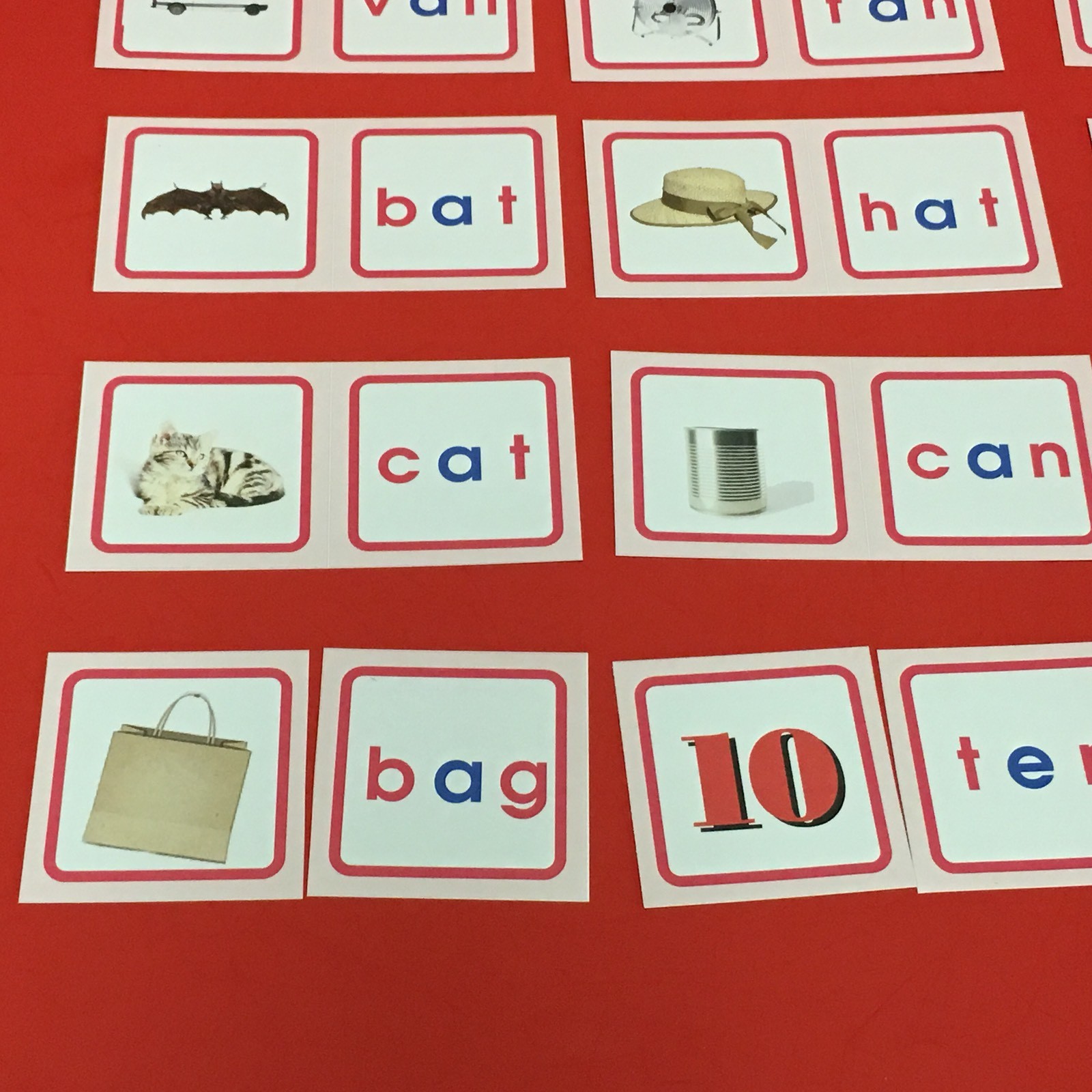 Pink Series Montessori – CVC PICTURE & WORD MATCH CARDS – 120 Laminated Cards