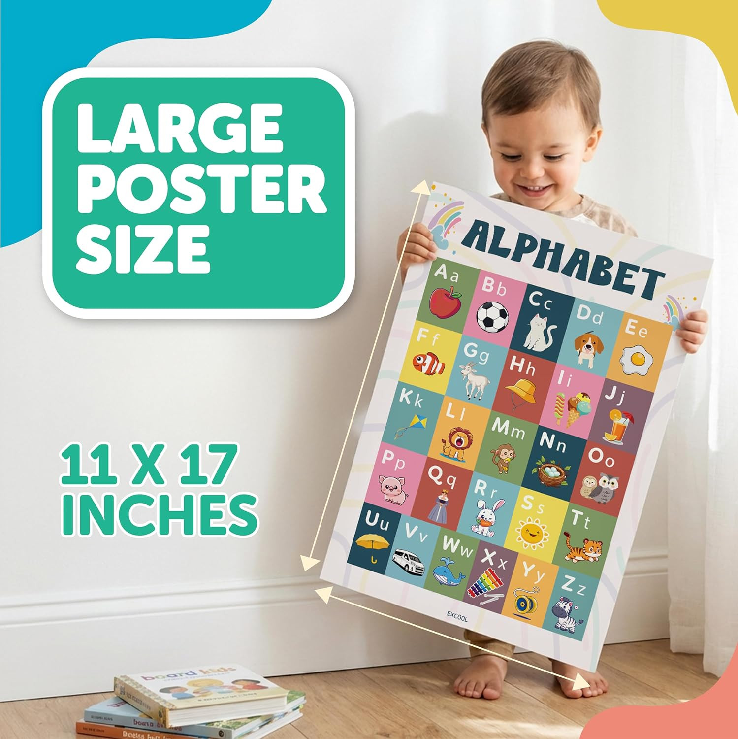 16 Laminated Boho Educational Posters for Toddlers – Toddler Learning Posters fo