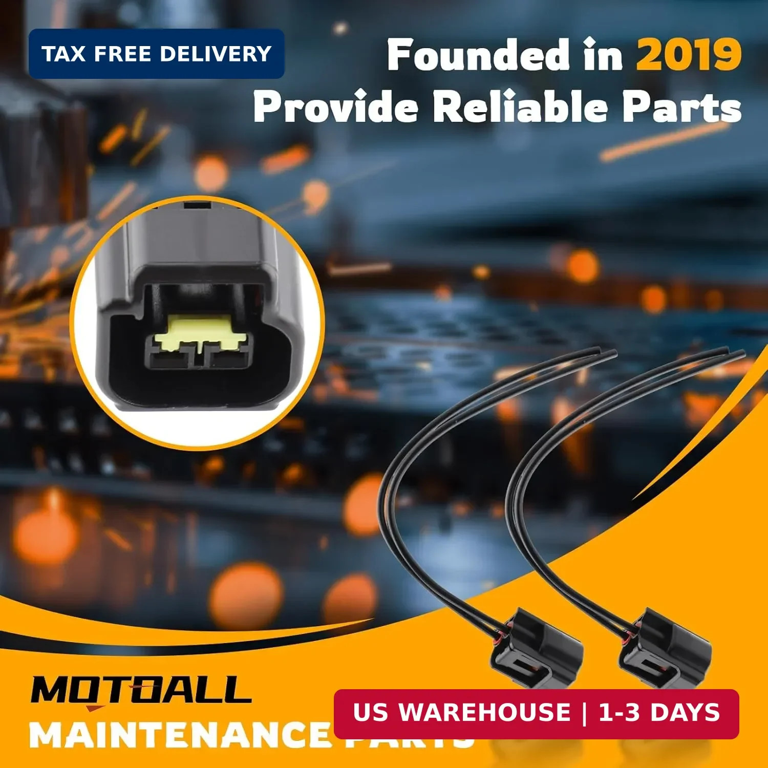 MOTOALL Ignition Coil Connector Plug Wire Harness Pigtail Wiring Loom 2-Way for