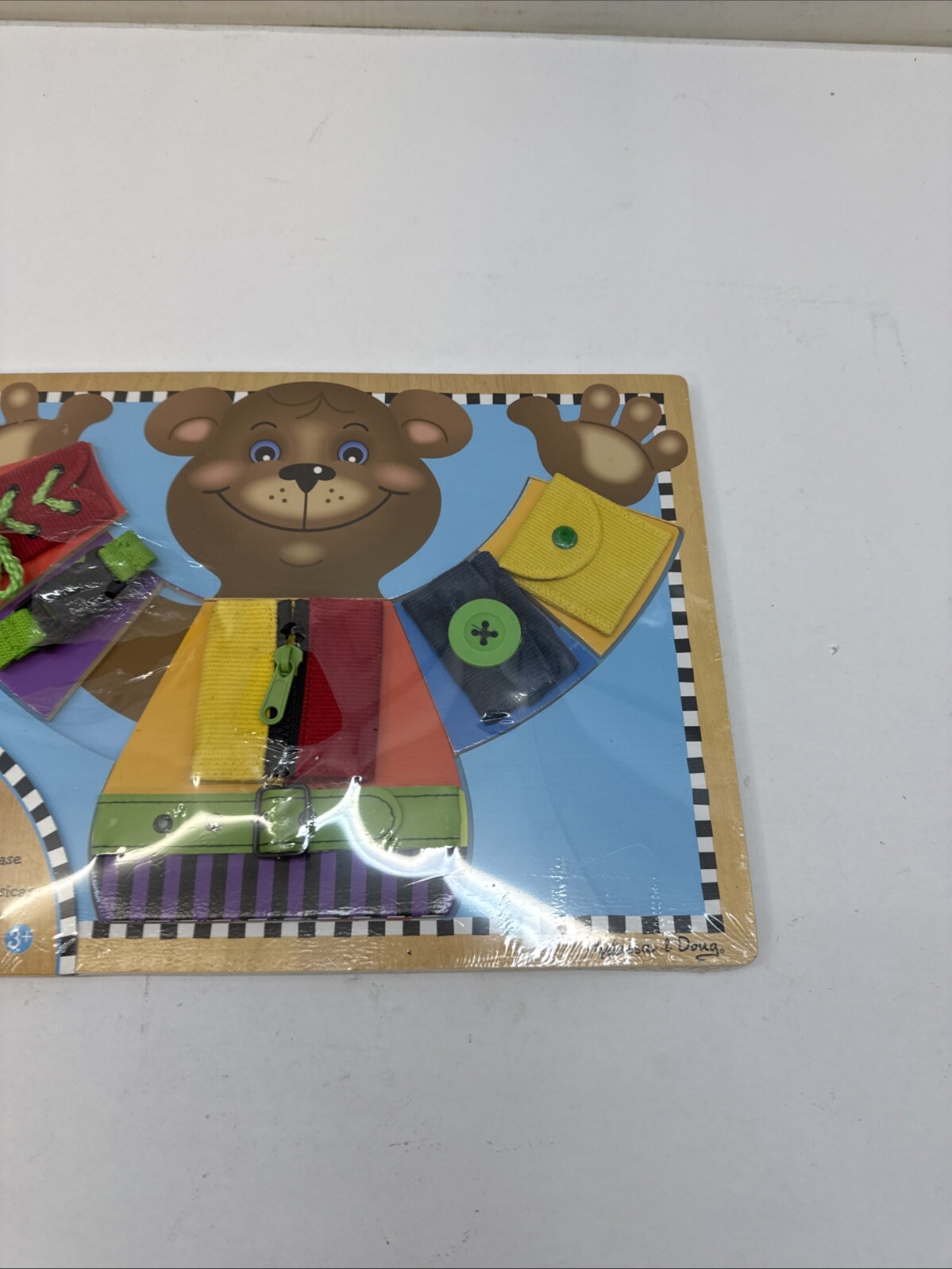 Melissa & Doug Basic Skills Puzzle Board #3784 Fine Motor & Dressing Bear