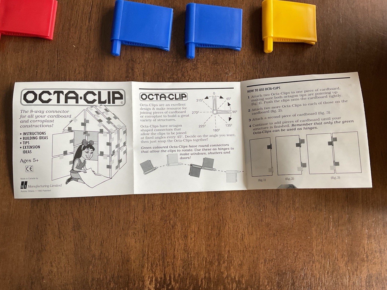 Building Toys Octa-Clips Hearth Song 50 Clips yellow blue red green