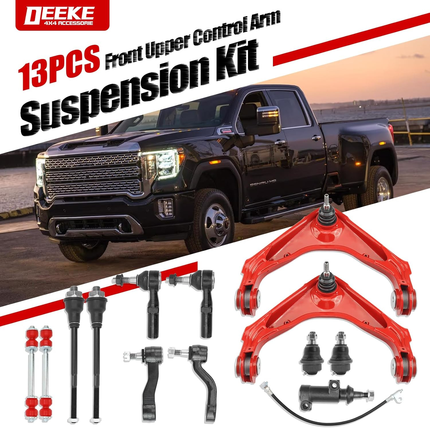 13PC Front End Suspension Kit for Chevy Silverado GMC Sierra 2500HD 3500Hd,Subur