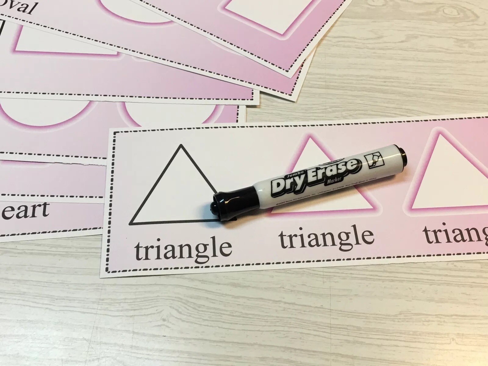 Wipe N Write Shape Trace Cards – Laminated Card – Pre-school- Kindergarten