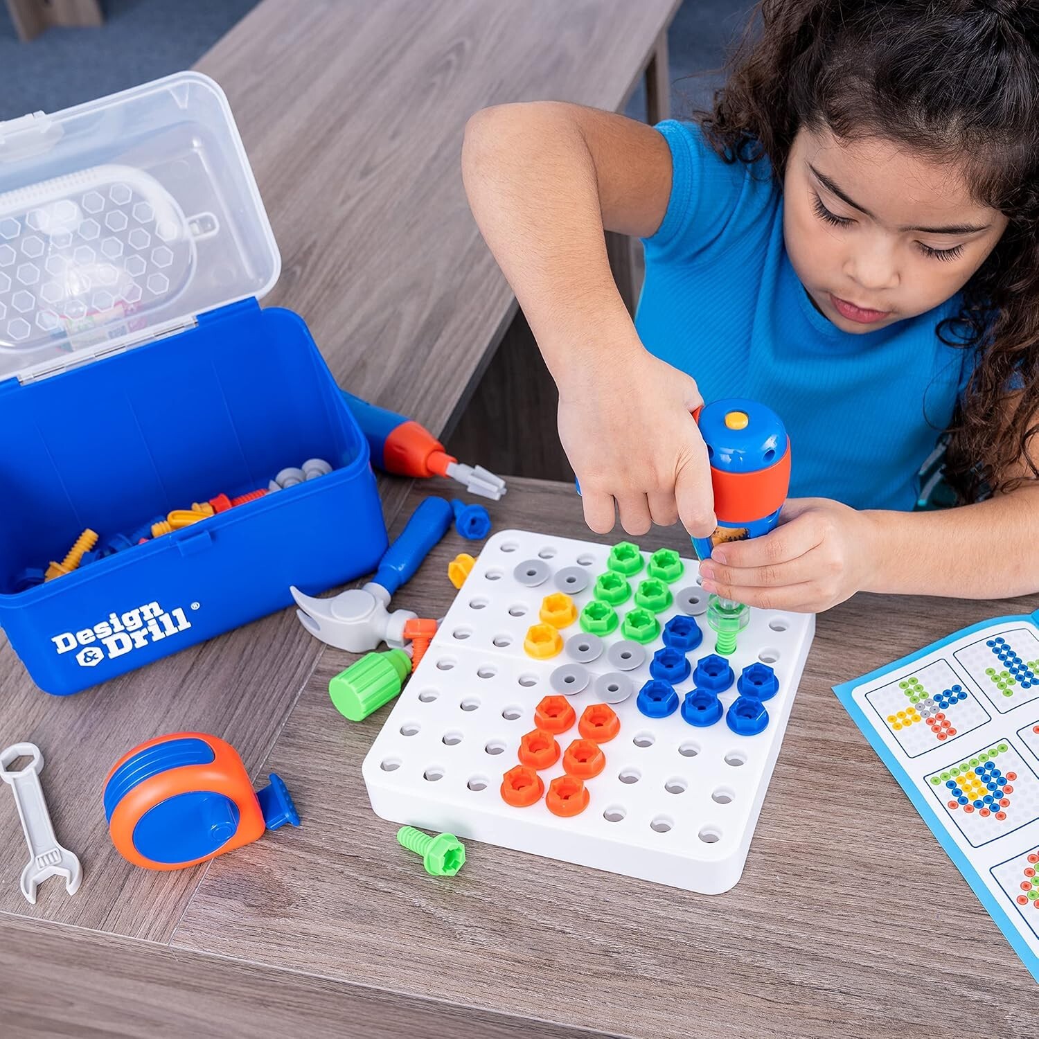 Educational Insights Design & Drill Toolbox STEM Toy 70 Pieces Boys + Girls 3+
