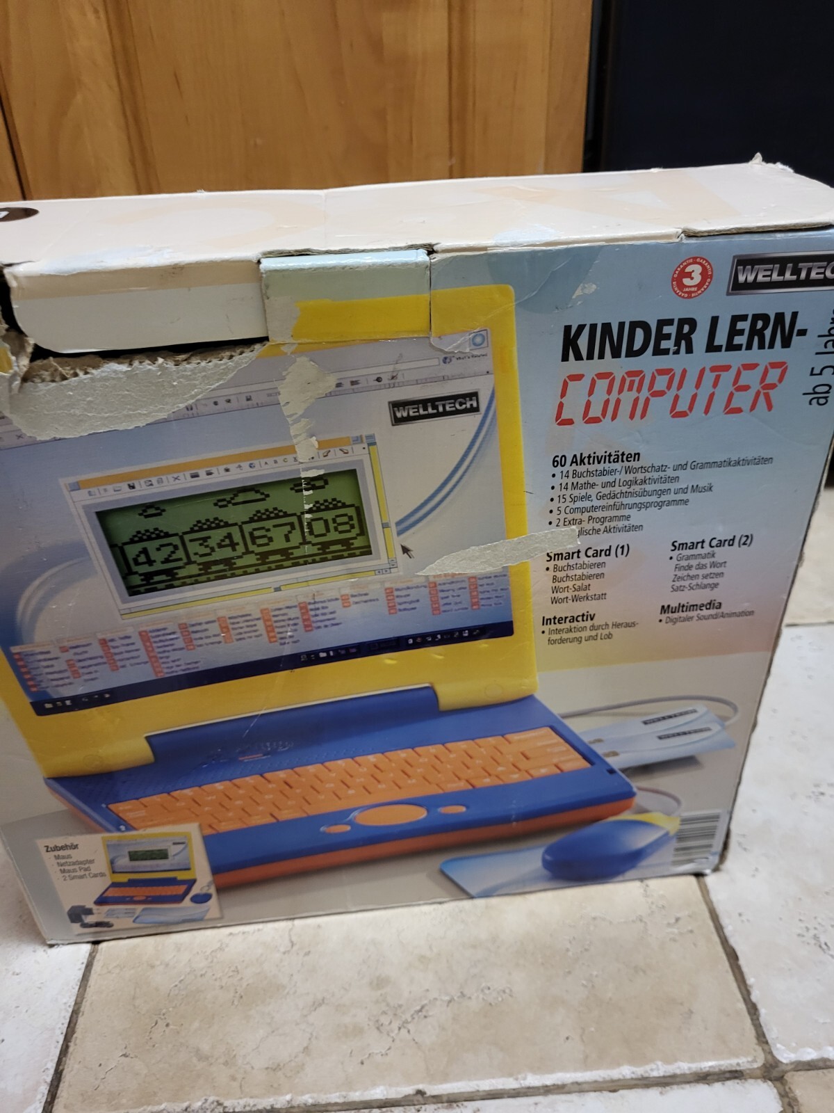 WELLTECH Child’s Learning Computer Toy Laptop Educational RARE Plug In, German