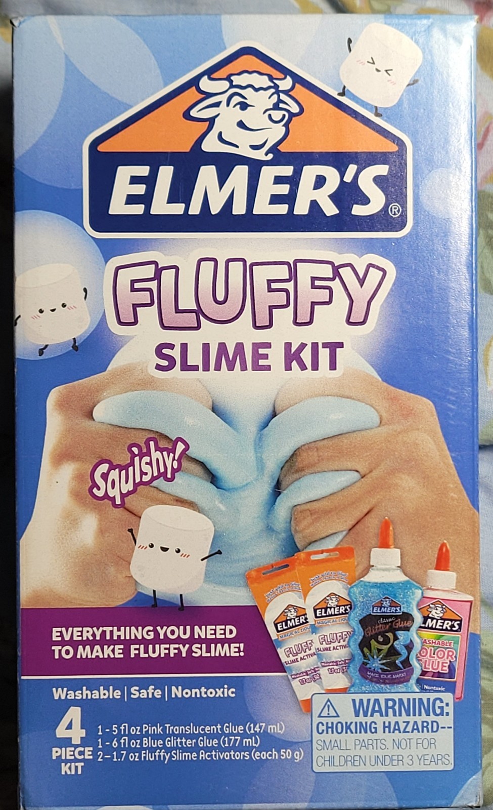 Elmer’s Fluffy Slime Kit Slime Supplies Translucent Color Glitter Glue Activator