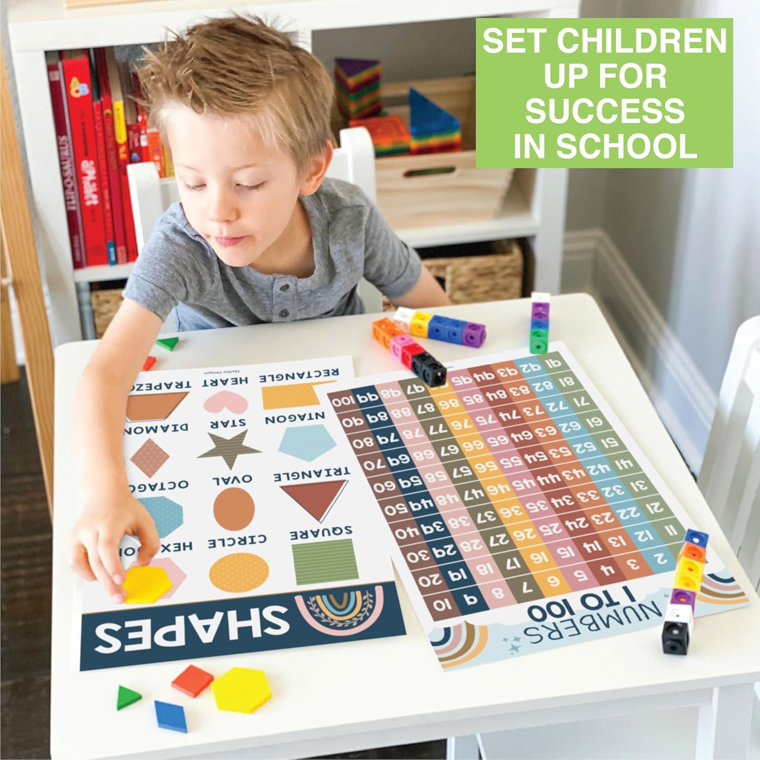 16 Educational Posters for Toddlers 1-3 – Learning Poster for Kids Ages 3-5, Alp