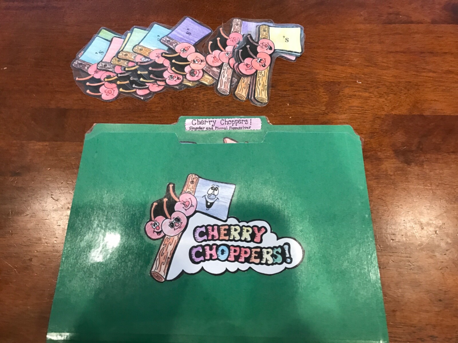 Cherry Choppers! Singular plural Grade 3-4 language art file folder game teacher