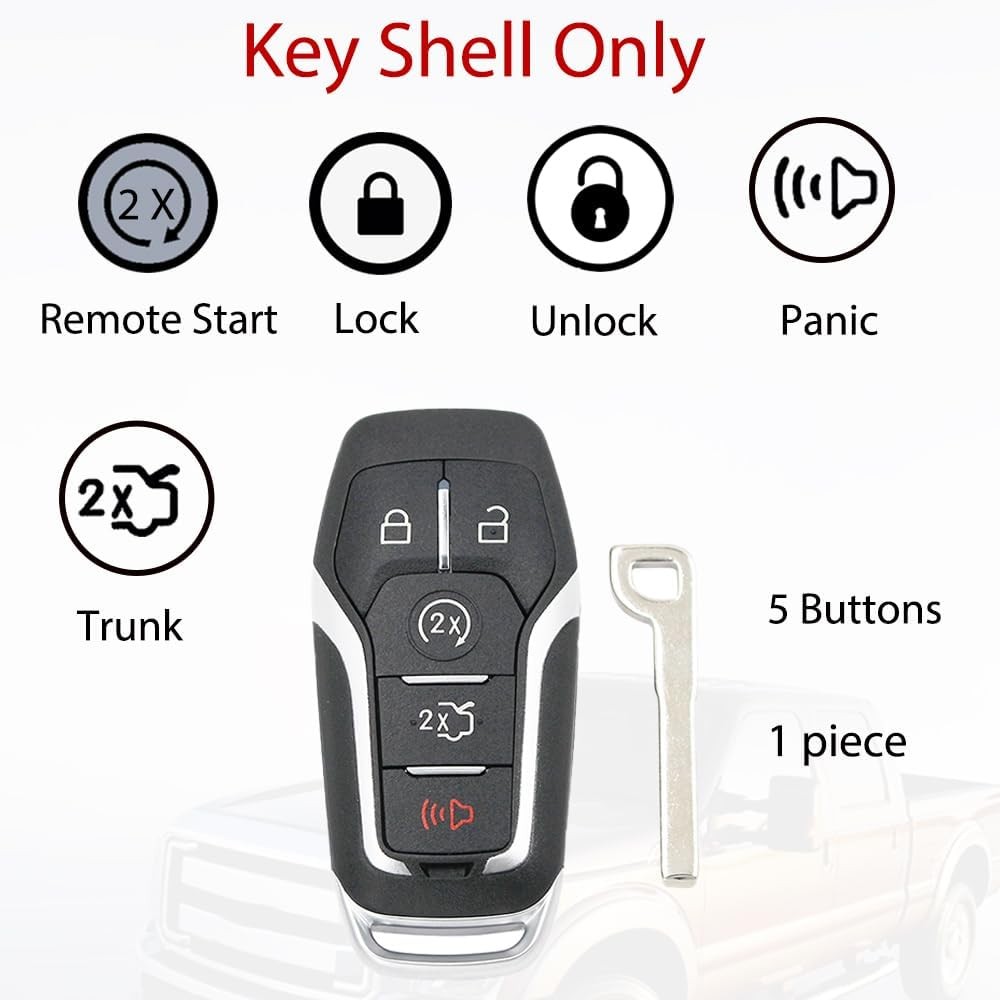MechanMagic Smart Key Fob Shell Case Cover Replacement Fit for Ford F150 Explore