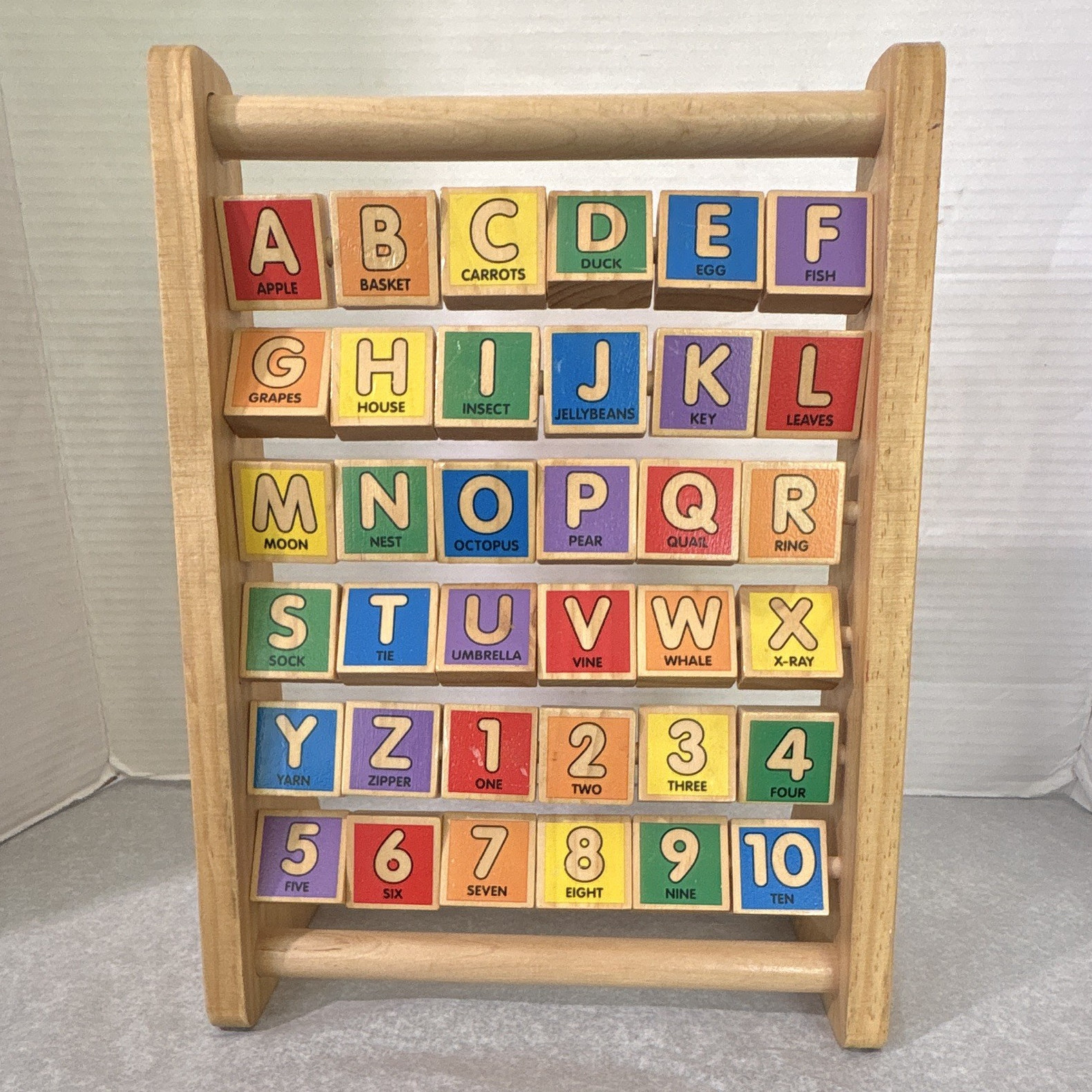 Melissa & Doug Wooden Alphabet & Number Picture Flip Blocks Educational Toy