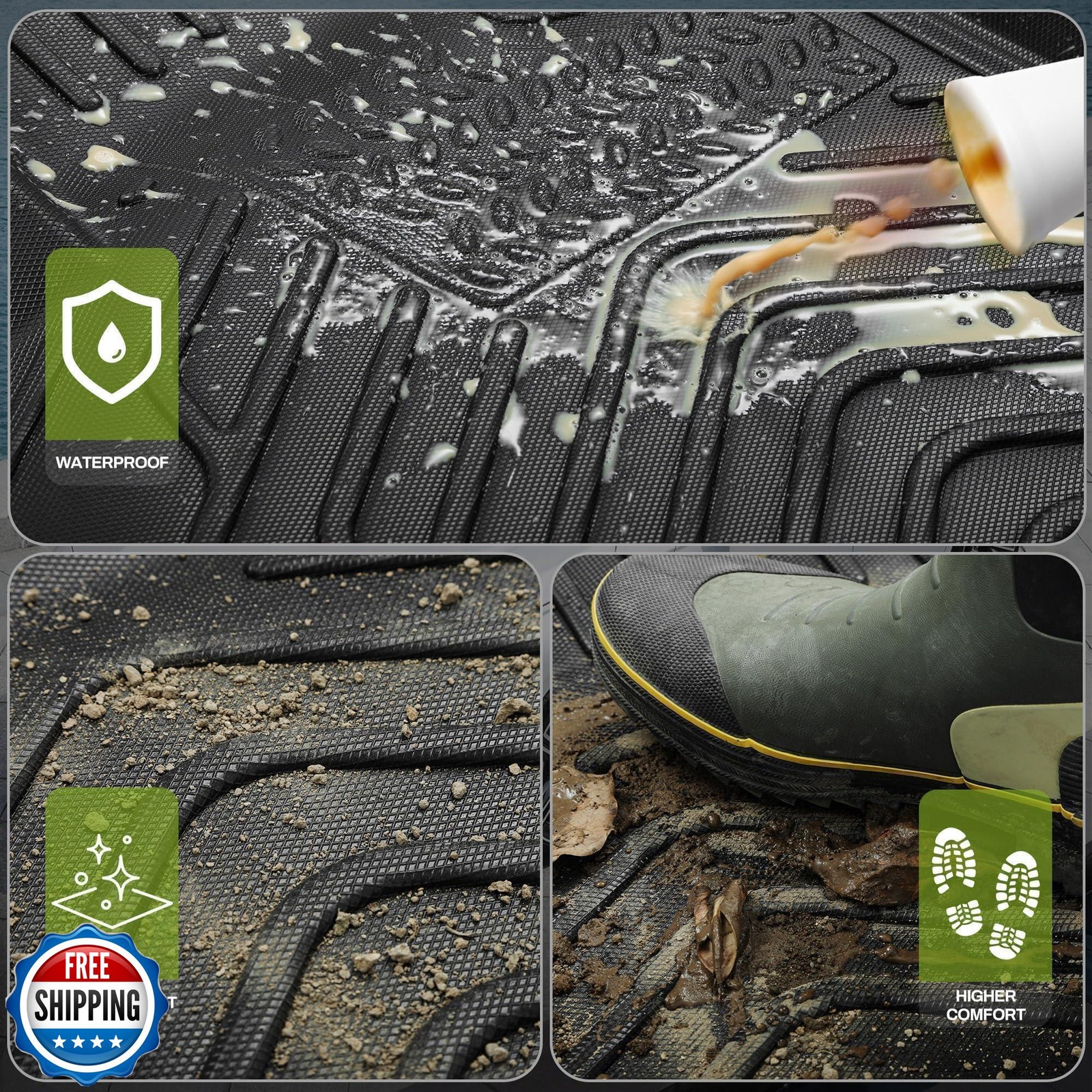 Floor Mats and Cargo Liner for Hyundai Palisade 2025 2024-2020, All Weather T