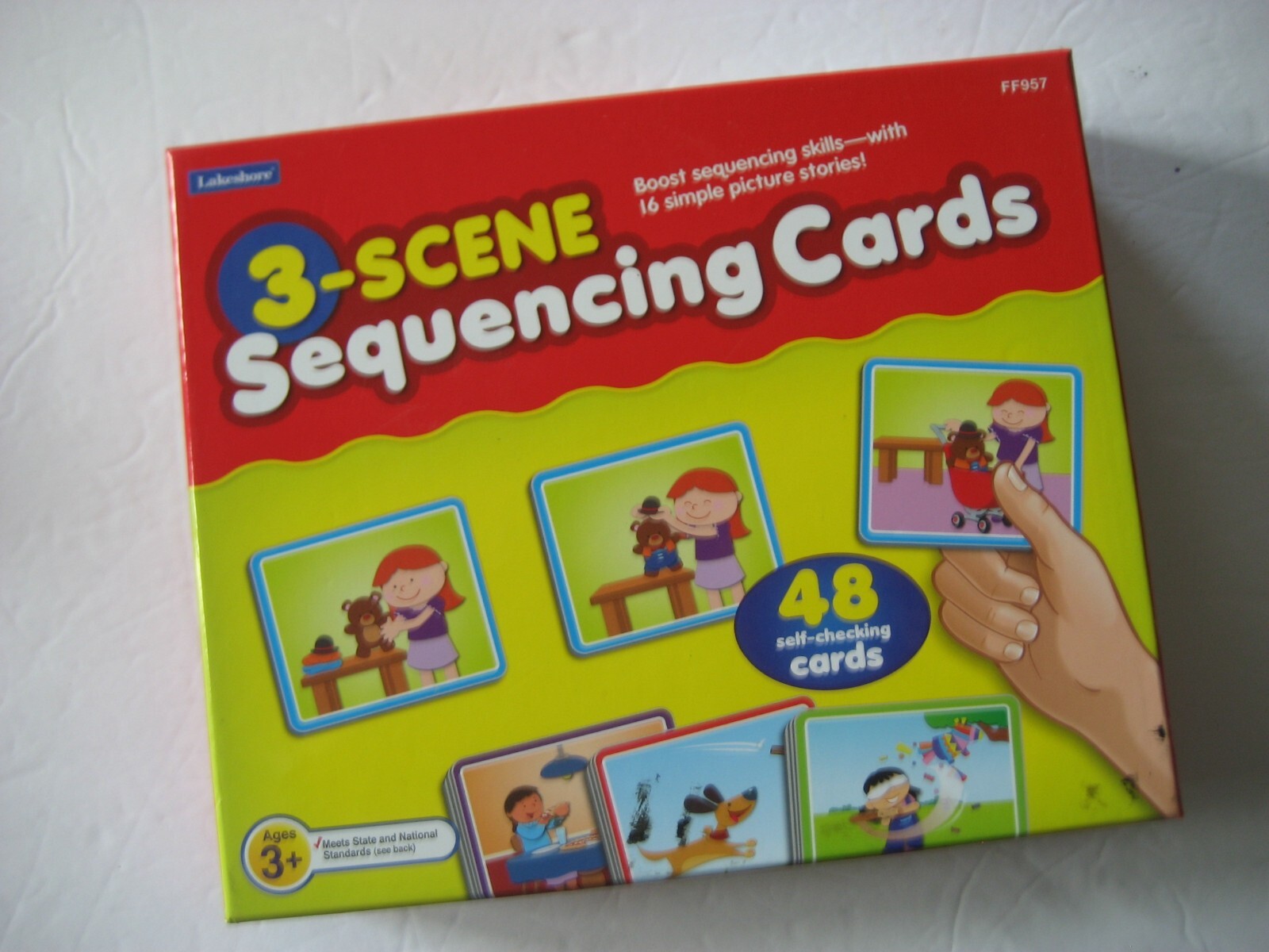 LAKESHORE EDUCATIONAL PRODUCT 3 SCENE SEQUENCING PICTURE STORIES SET NEW FF957