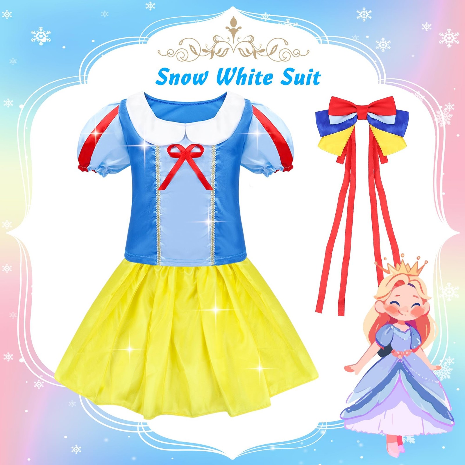 16 Pcs Princess Dress Up Clothes for Little Girl Role Play Costume Gift Set, …