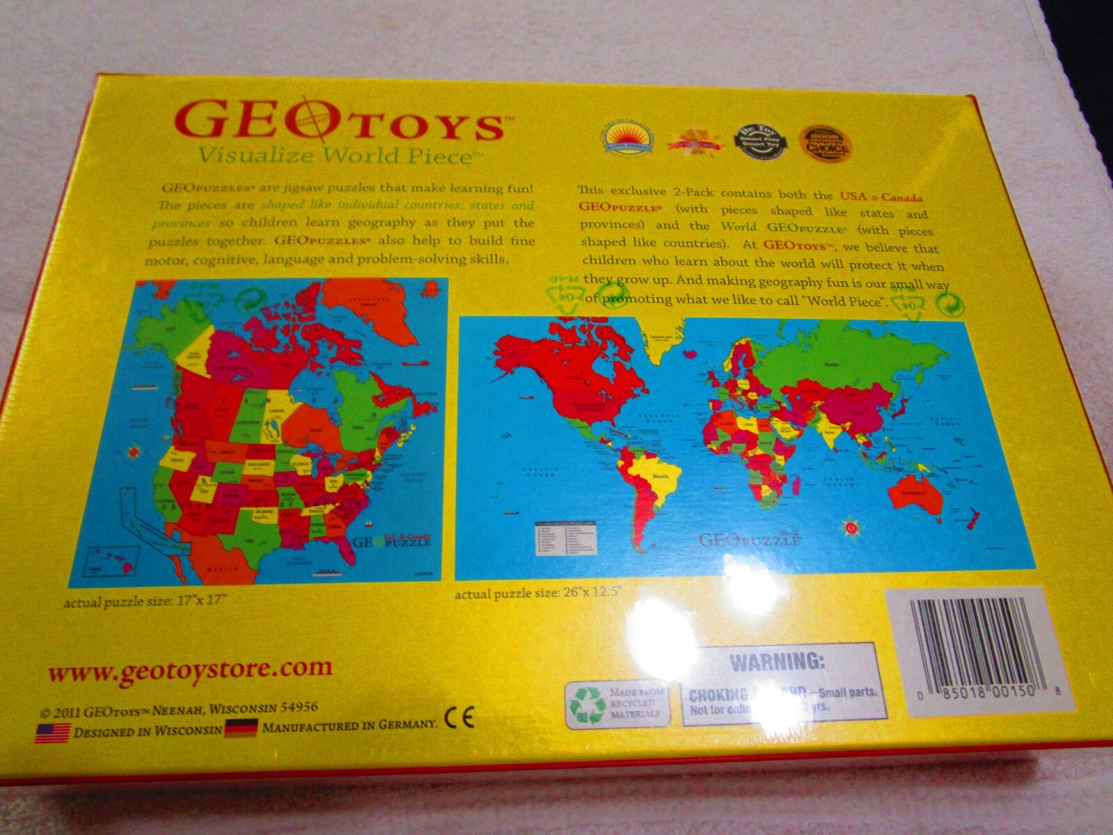 Geo Puzzle 2-In-1 Pack: Pieces Shaped Like States & Countries (2011, GEOtoys)